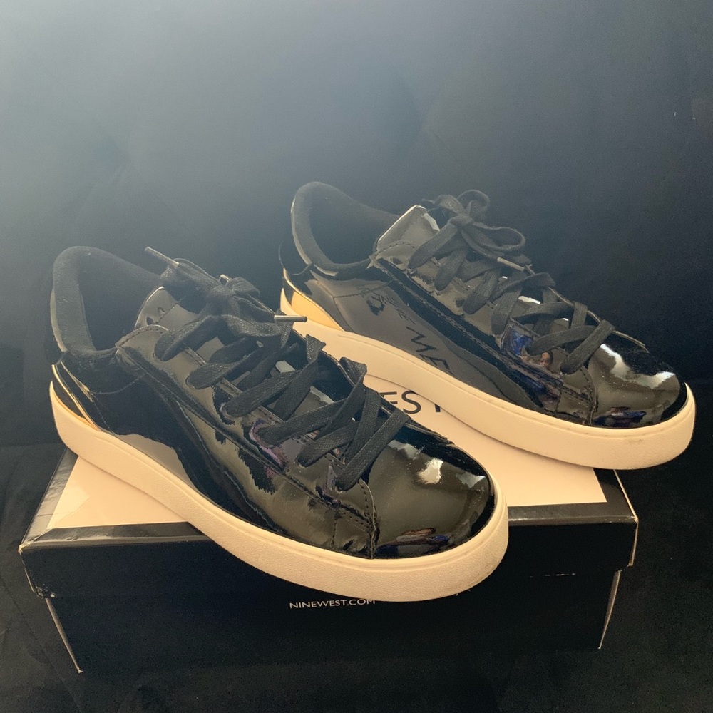 Nine West Patent Black Sneakers